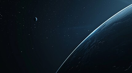 Wall Mural - Planet in deep space, exoplanet through the eyes of an artist, beautiful wallpaper, space background