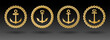 Golden anchors in rope frame labels