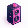 Pink Megaphone loudspeaker with Purple Highlights