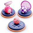 Set of Pink and Purple Gym Equipment
