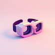 Modern Virtual Reality Headset on Gradient Background