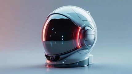 Wall Mural - sleek futuristic space helmet mockup on blank background 3d rendering