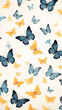 Butterflies Image, Pattern Style, For Wallpaper, Desktop Background, Smartphone Phone Case, Computer Screen, Cell Phone Screen, Smartphone Screen, 9:16 Format - PNG