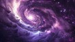 swirling spiral galaxy gleams amidst purple nebula and stars space illustration