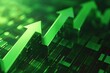 ascending vibrant green stocks trading arrow symbolizing market growth and prosperity dynamic 3d financial concept illustration sleek modern style