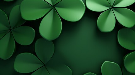 Wall Mural - St. Patricks Day themed background with green cloves, background, copy space