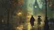 © Bijac - victorian era detective walking through moody london streets at evening atmospheric concept illustration