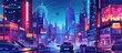 Futuristic scene cyberpunk city skyline. generative AI image