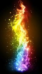 Wall Mural - Colorful sound wave visualization on dark background with vibrant audio waveform display