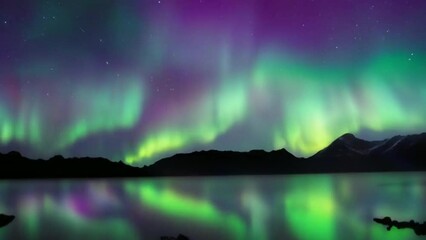 aurora over the mountains
