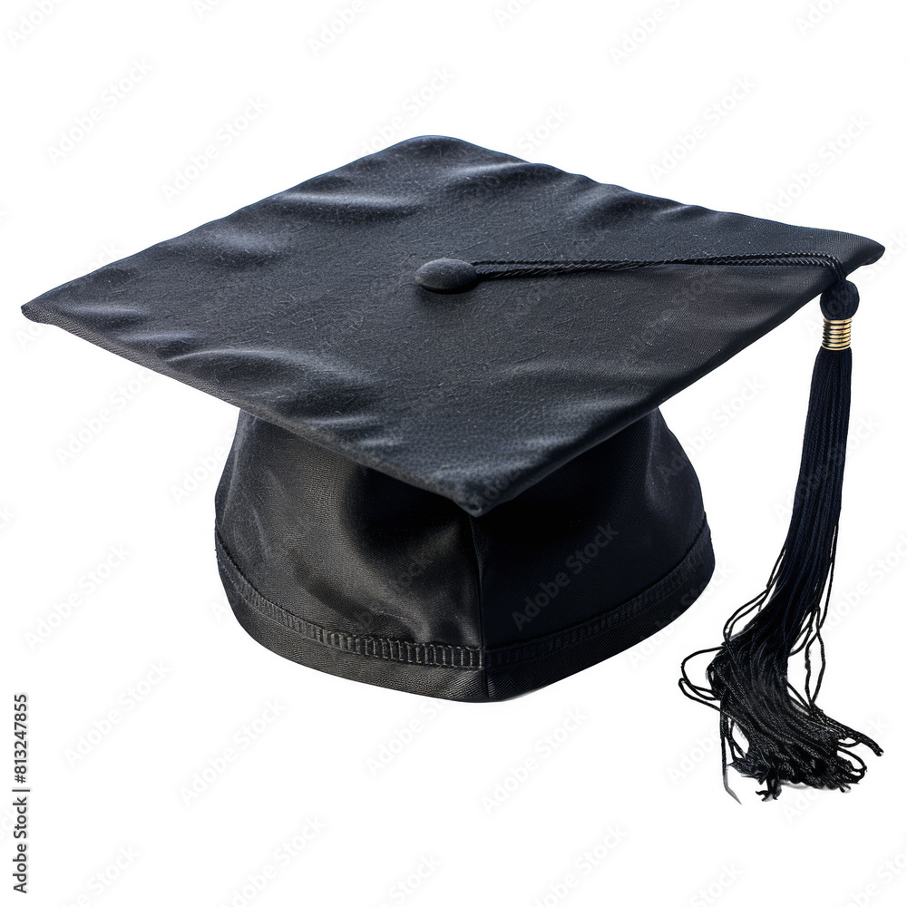 Graduation hat isolated on a transparent background. Academic ...