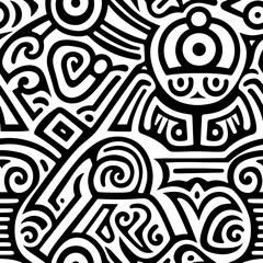 Wall Mural - Abstract brazilian indigenous pattern seamless 
