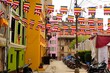 Street in Lalitpur (Patan), Nepal, Decorated with Buddhist Flags