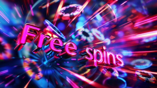 Colorful Glossy Surface Free Spins concept art poster.