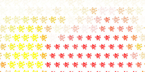 Wall Mural - Light Red, Yellow vector backdrop with virus symbols.