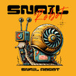 Snail Robot Vector Art, Illustration and Graphic