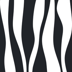 Wall Mural - Sixth Abstract minimalist wavy line dark grey. Printable wall art illustration. Zebra line skin background. black and white art monochrome
