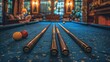 © eko - Antique table and antique pool cue