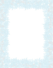 Wall Mural - Winter snowfall frame, snowflake border background