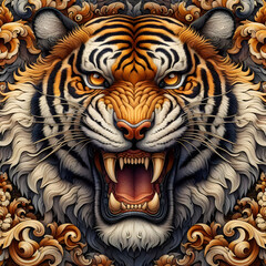 Tiger style thai Art