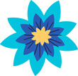 Flat blue flower