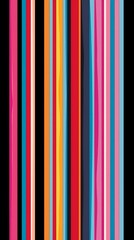 Wall Mural - pattern of vibrant stripes in various colors on a dark black background
