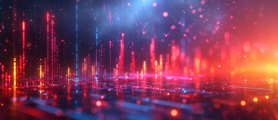 Wall Mural - electronic circuit technology background with abstract futuristic light