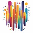 Modern hipster style abstraction made with different style lines and shapes. Colorful bright abstract graphic element