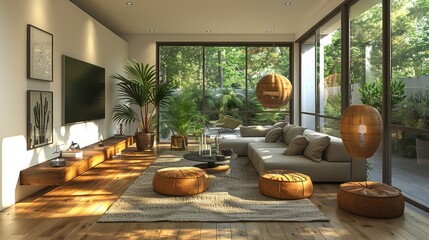 Wall Mural - modern living room