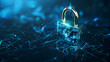 © Ameer - 'Digital lock for computer system on dark blue background, cyber security tech for stopping fraud and protecting privacy data network concept'