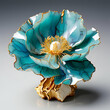spectacular kintsugi jade opal mushroom ceramic peonie generative-ai