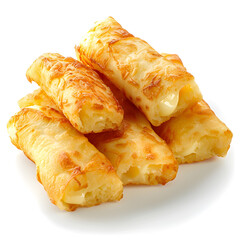 Poster - Clipart illustration of crispy cheese rolls on a white background. Suitable for crafting and digital design projects.[A-0004]