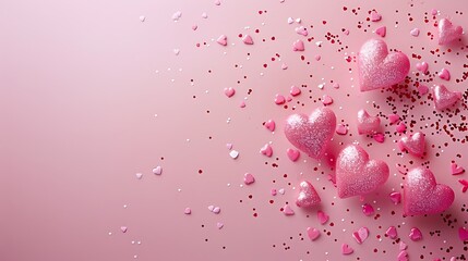 Wall Mural - Valentines day concept pink background