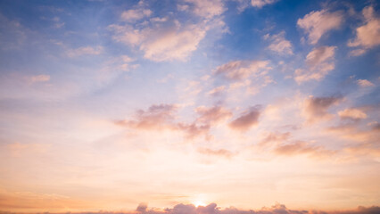 Wall Mural - aerial of cloud with sunset sky background in thailand,cloudscape time lapse background dark red pur