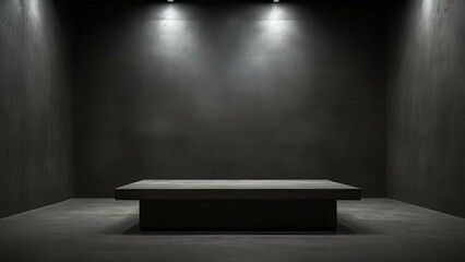 Poster - Empty podium in dark room with spotlight.