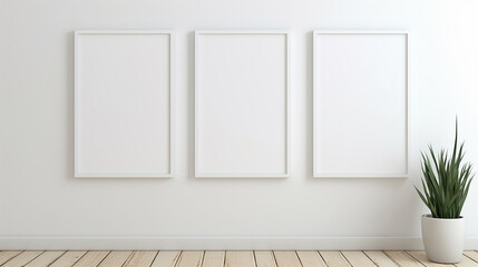 white frame on wall with wooden floor