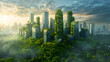 Urban Evolution Cityscape with Futuristic Architecture, Modern City Skyline, Urban Development and Progress, Generative Ai

