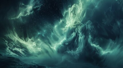 Wall Mural - a dark sky with clouds and stars