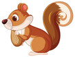 Vector illustration of a cheerful squirrel with nut