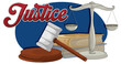 Illustration of gavel, scales, and legal books