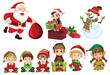 Colorful vector illustrations of Christmas characters