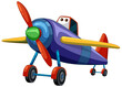 Brightly colored cartoon airplane with eyes