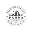 Cute and simple lazy black and white panda animal silhouette design template brand panda bear logo vector