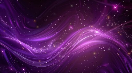 Wall Mural - a sleek abstract background in purple with stars and light