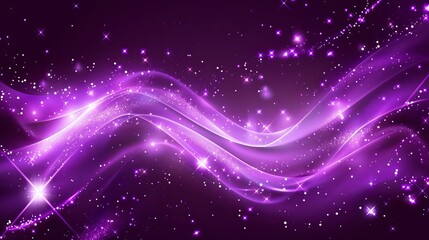Wall Mural - a sleek abstract background in purple with stars and light