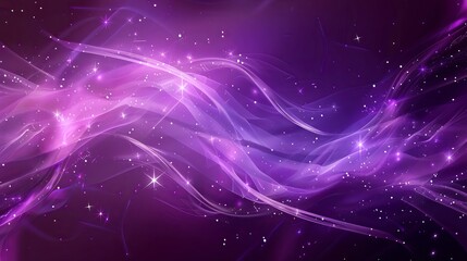 Wall Mural - a sleek abstract background in purple with stars and light