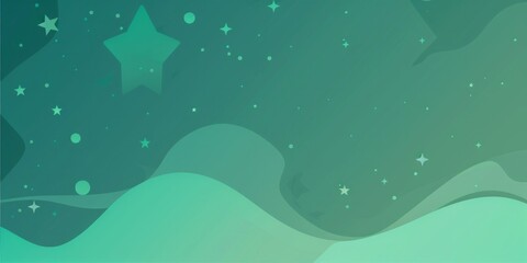 Wall Mural - a green background with stars and a star in the middle