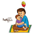 Happy father's day with a son celebration card background