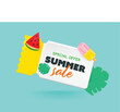 Hello Summer sale voucher template background vector illustration. Summer Voucher coupon