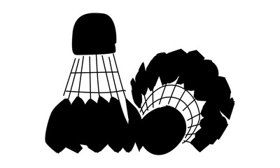 Wall Mural - silhouette of shuttlecock badminton vector illustration